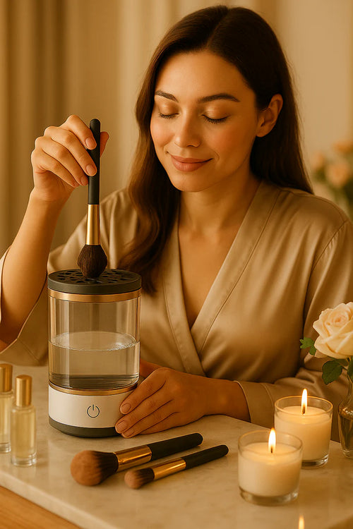 Elektryczna myjka do czyszczenia pędzli do makijażu